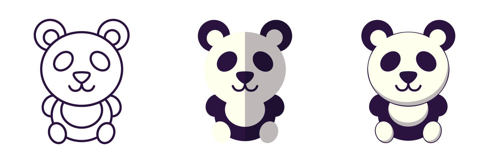 conceito de ano novo chinês. coleção de ilustrações de linha, planas e desenhos animados de panda para lojas, lojas, sites, design, aplicativos vetor