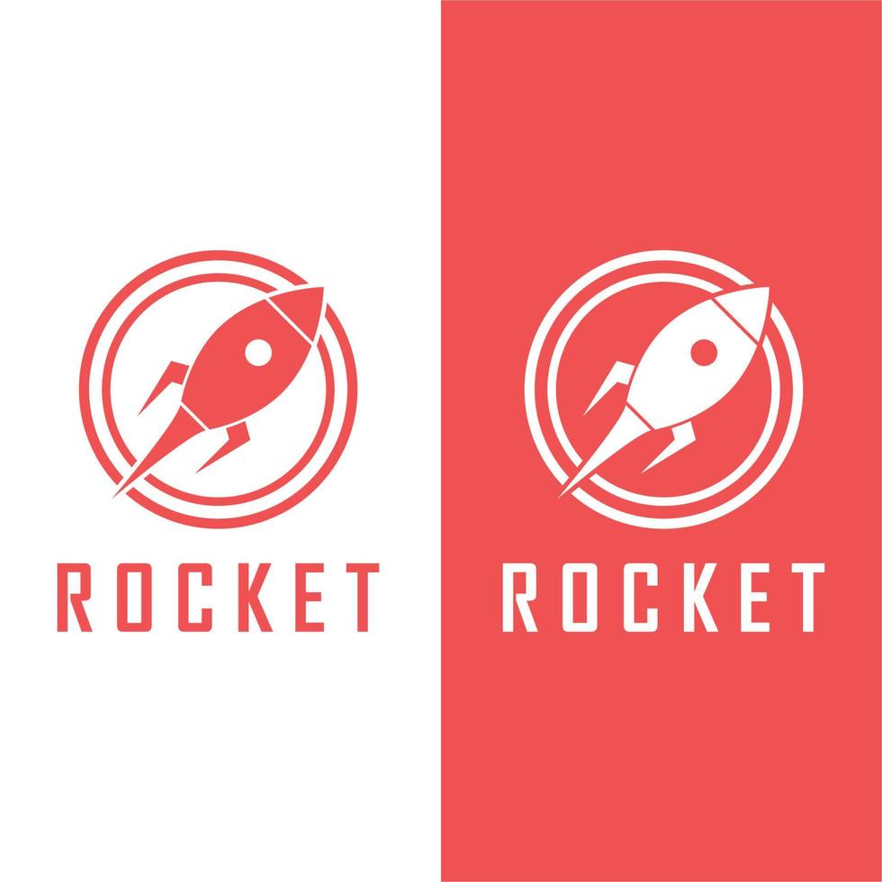 logotipo do foguete espacial e vetor com modelo de slogan