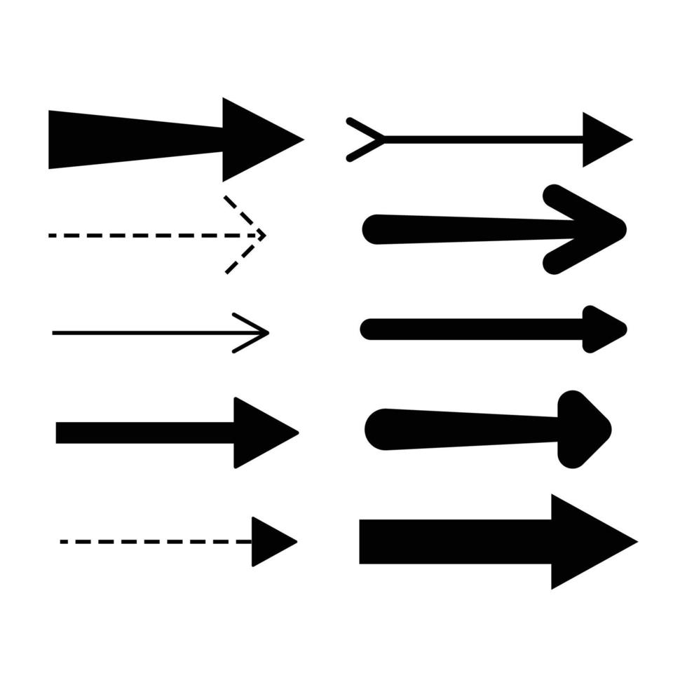conjunto de seta com preto para elemento, modelo, ícone vetor