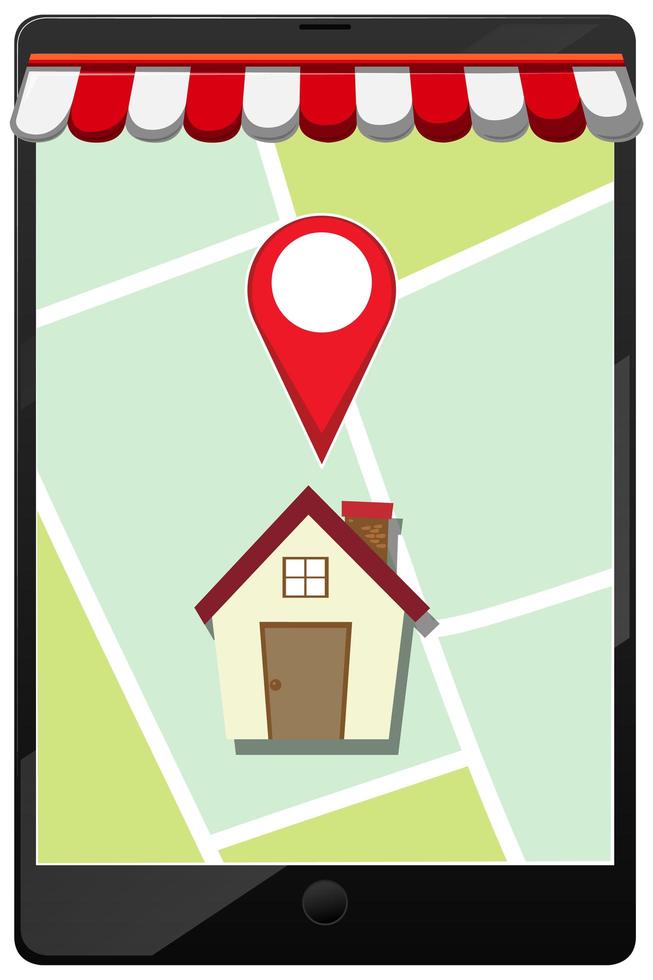 pino de localização no ícone do aplicativo móvel vetor