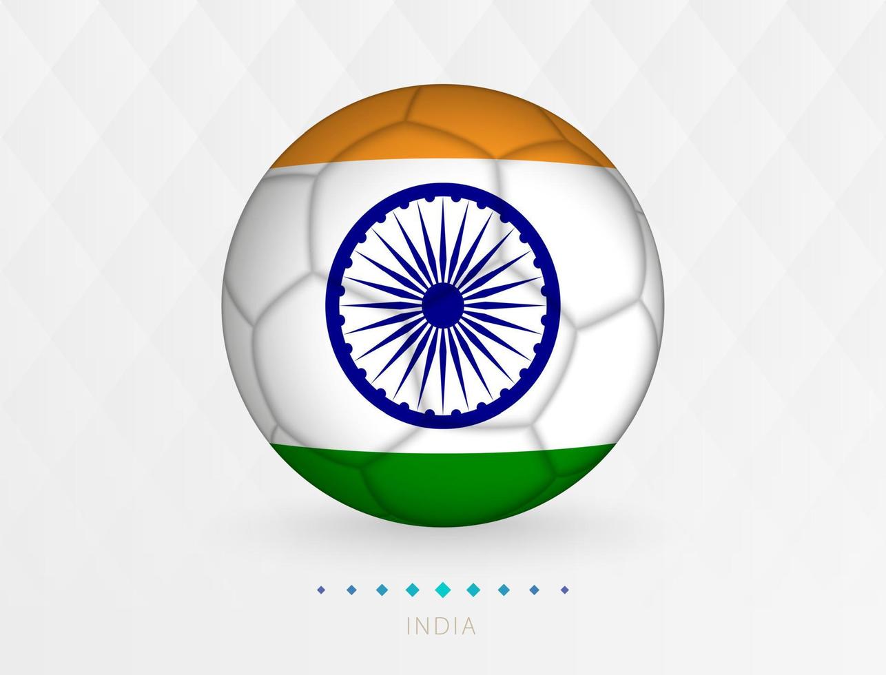 bola de futebol com padrão de bandeira da índia, bola de futebol com bandeira da seleção da índia. vetor
