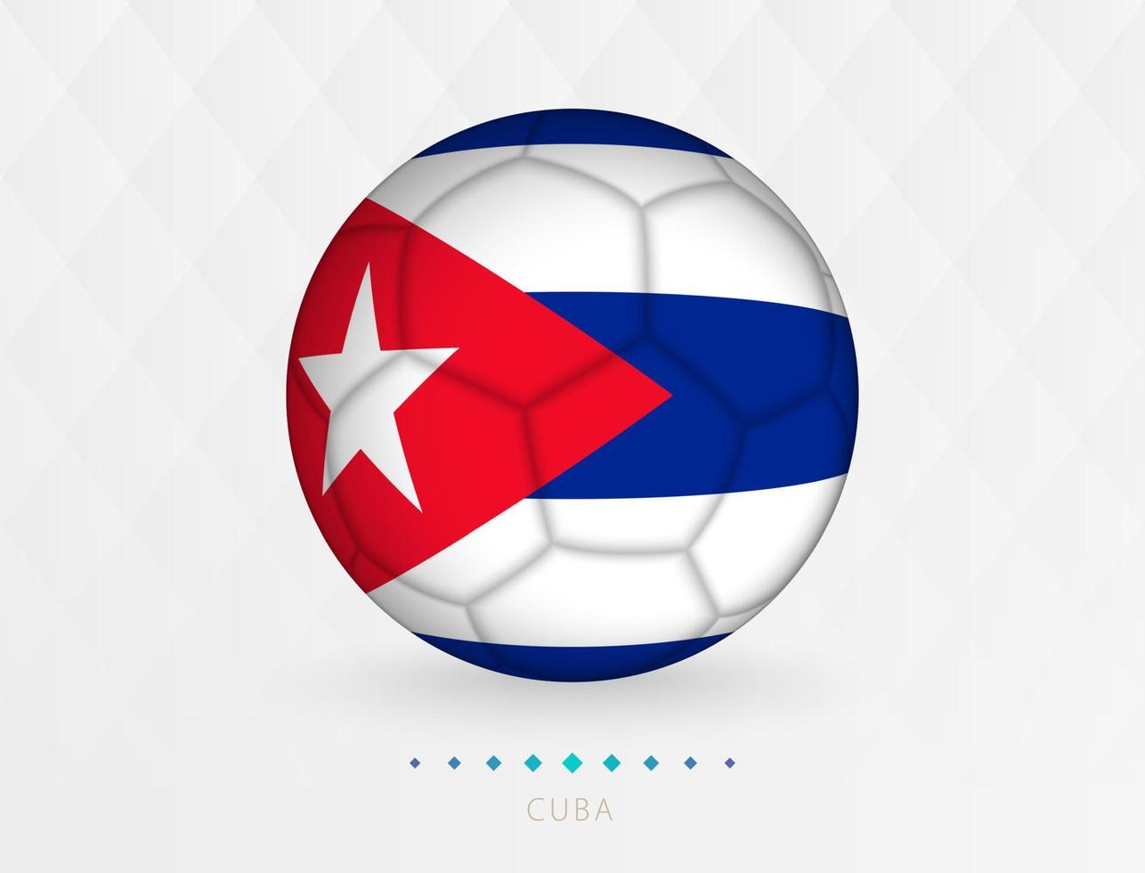 bola de futebol com padrão de bandeira de cuba, bola de futebol com bandeira da seleção de cuba. vetor