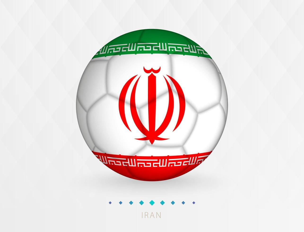 bola de futebol com padrão de bandeira do Irã, bola de futebol com bandeira da seleção iraniana. vetor