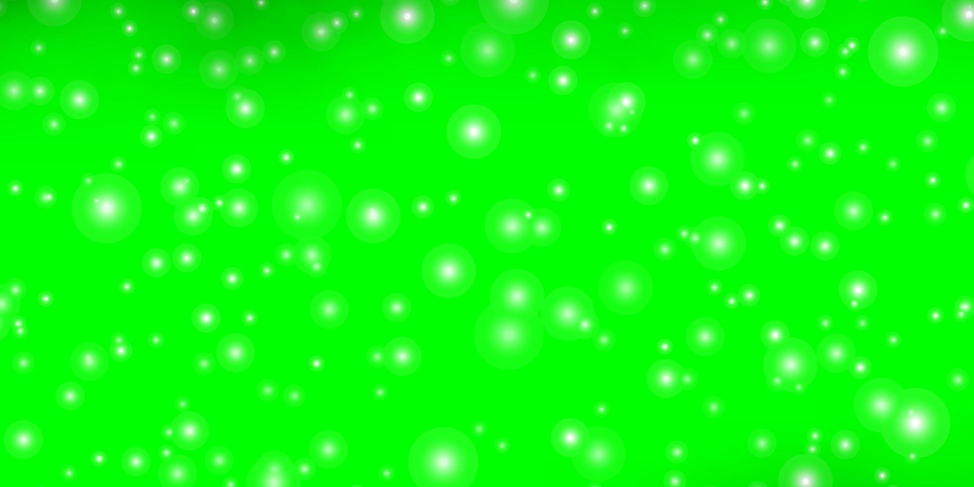 fundo verde com estrelas pequenas e grandes. vetor