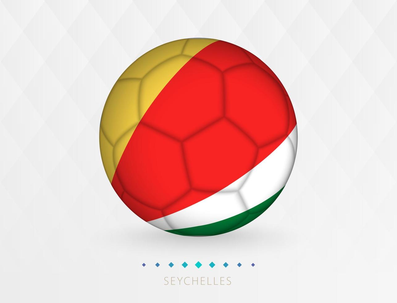 bola de futebol com padrão de bandeira de seychelles, bola de futebol com bandeira da seleção de seychelles. vetor