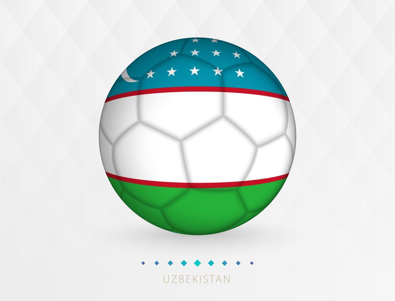 bola de futebol com padrão de bandeira do Uzbequistão, bola de futebol com bandeira da seleção do Uzbequistão. vetor