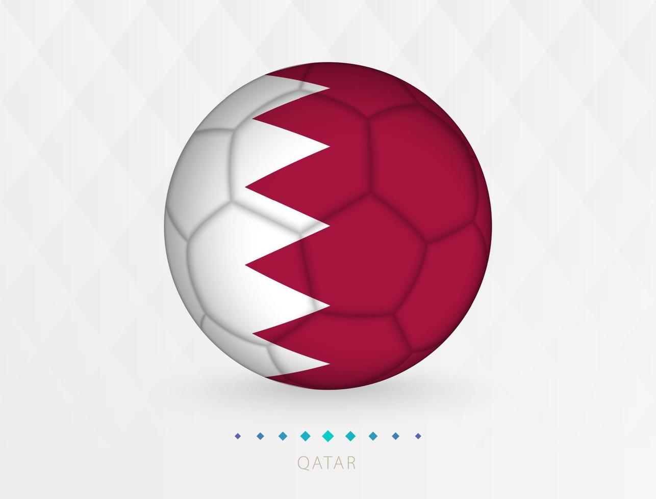 bola de futebol com padrão de bandeira do qatar, bola de futebol com bandeira da seleção do qatar. vetor