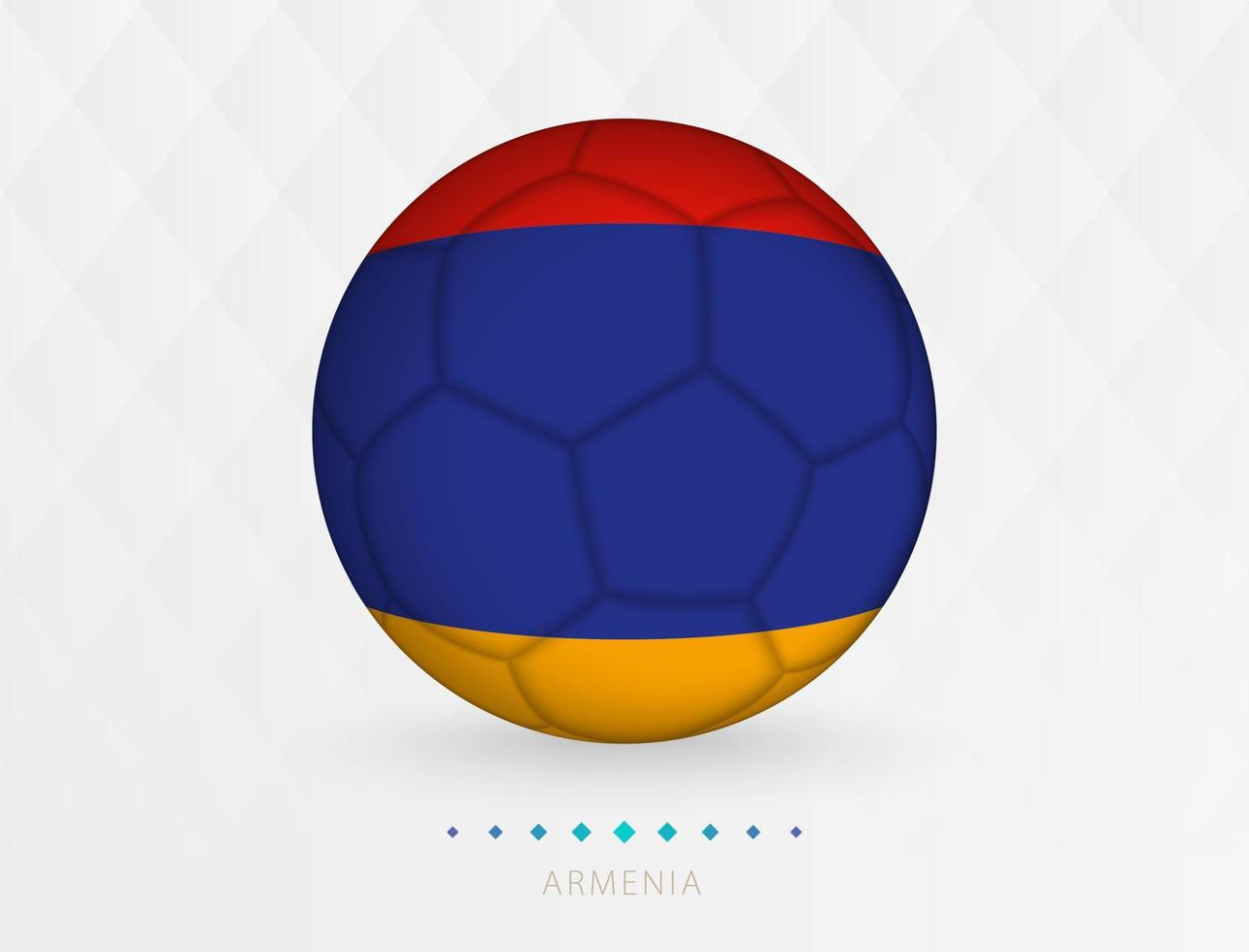 bola de futebol com padrão de bandeira da Armênia, bola de futebol com bandeira da seleção da Armênia. vetor