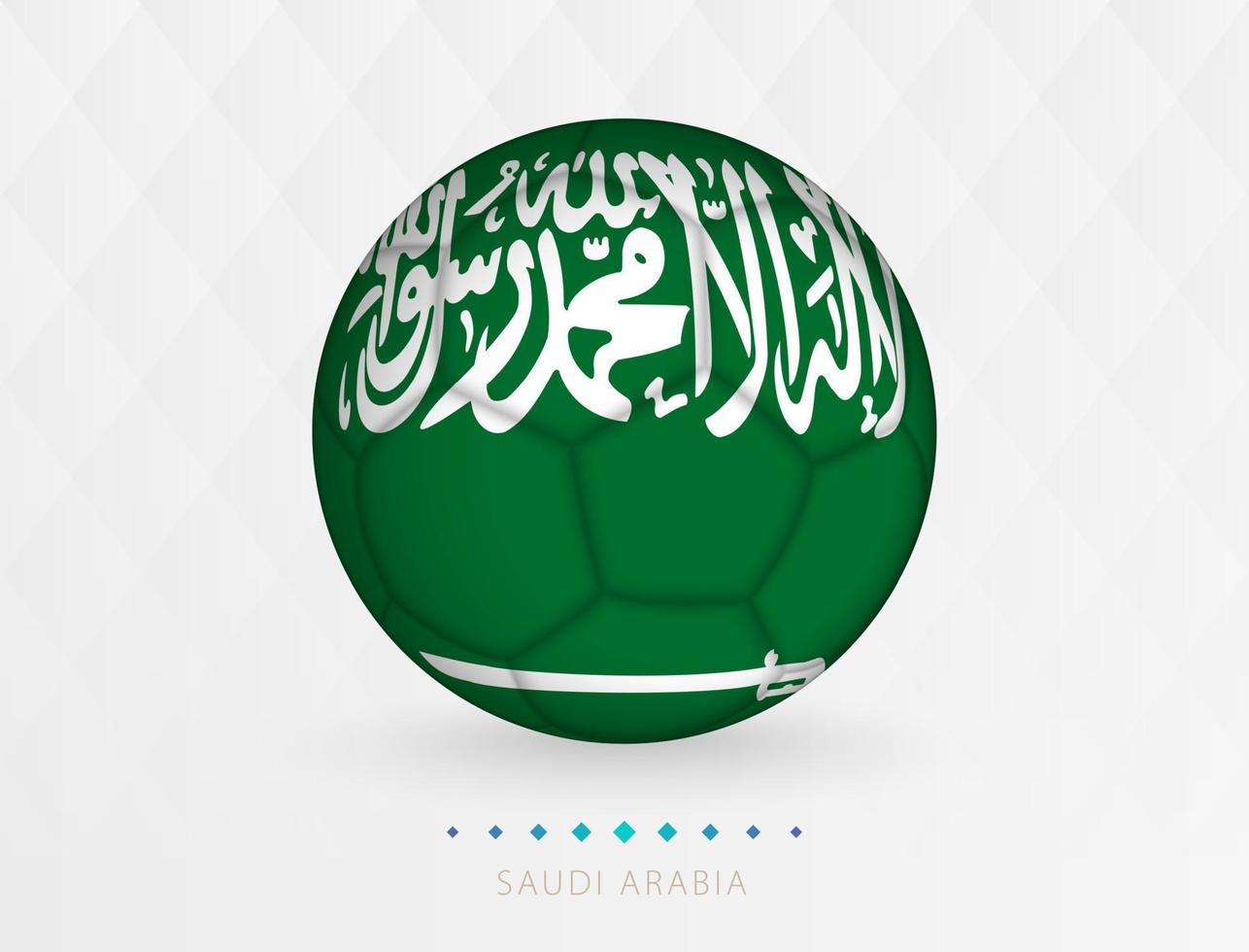 bola de futebol com padrão de bandeira da Arábia Saudita, bola de futebol com bandeira da seleção da Arábia Saudita. vetor