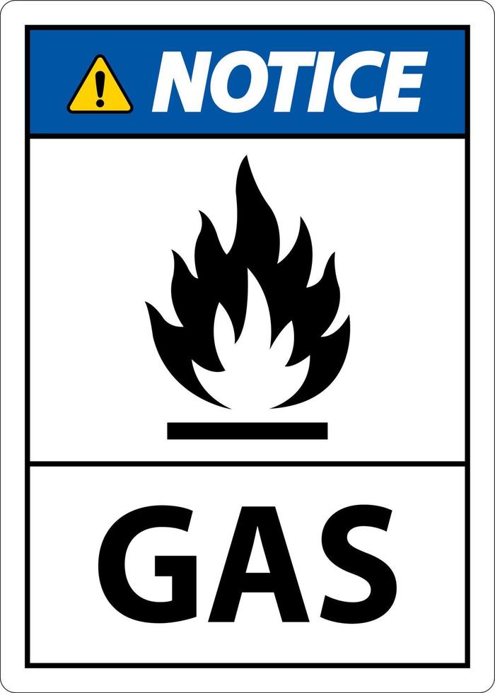 símbolo aviso sinal gás no fundo branco vetor