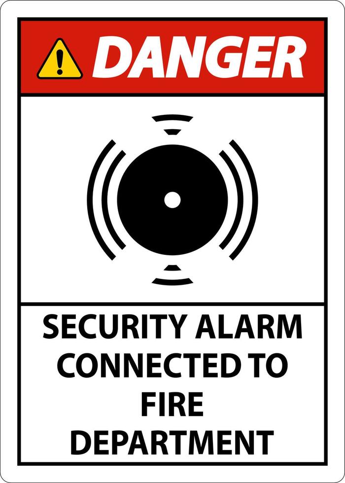 sinal de alarme de segurança alarme de segurança conectado ao corpo de bombeiros vetor