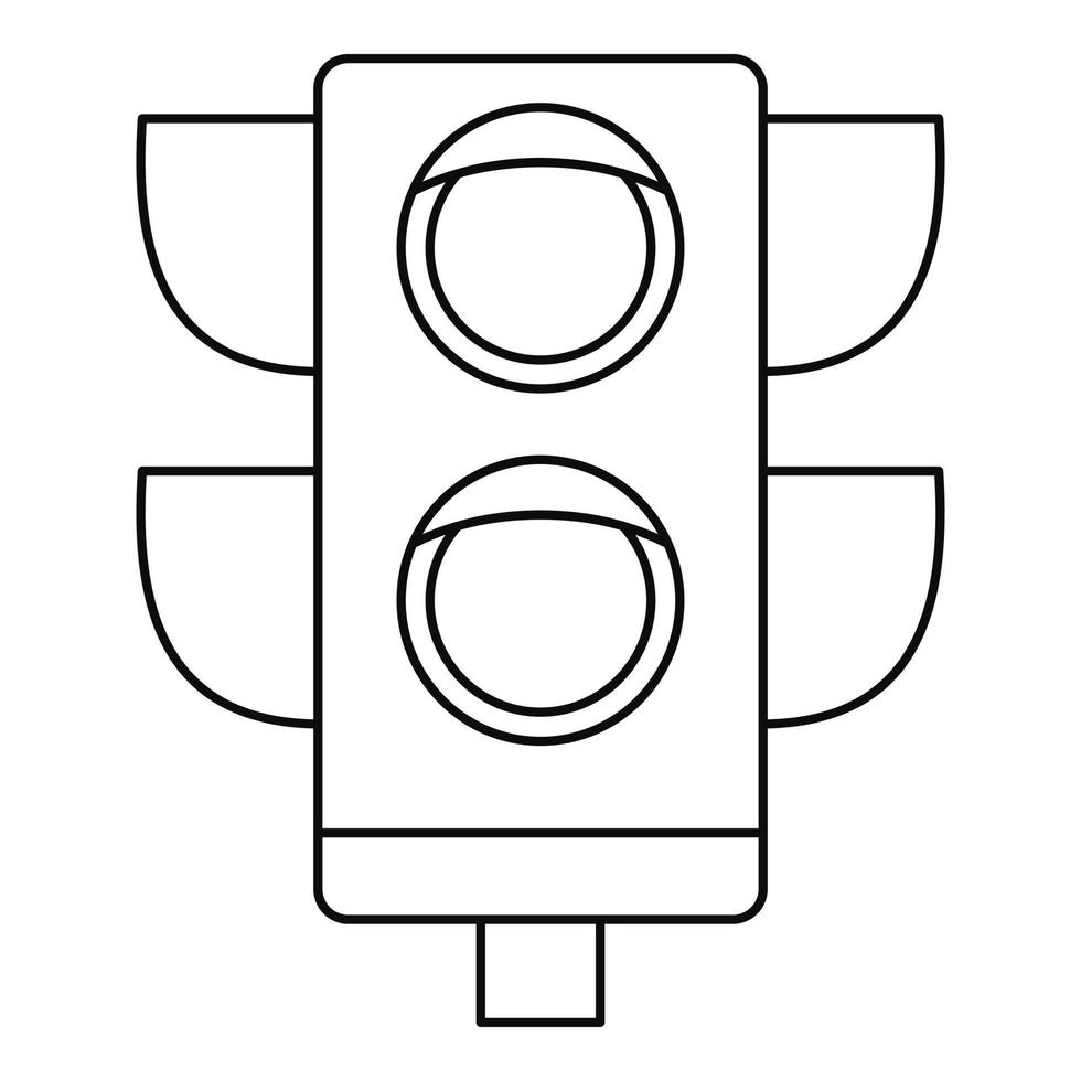 ícone de semáforo para pedestres, estilo de estrutura de tópicos vetor