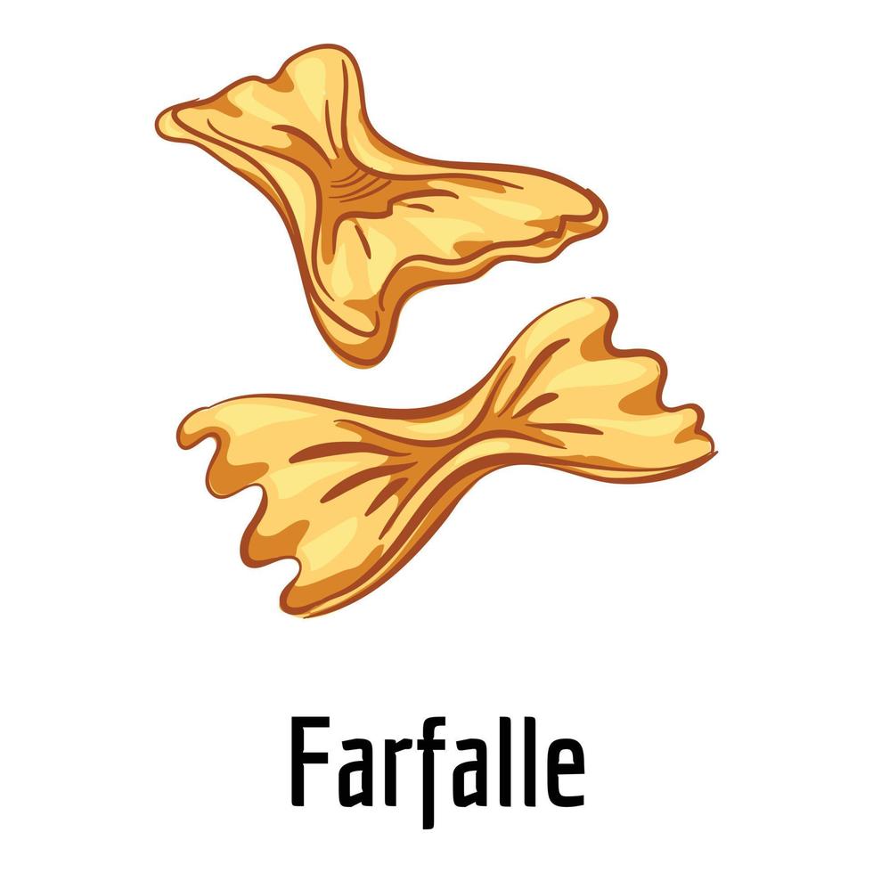 ícone farfalle, estilo cartoon vetor