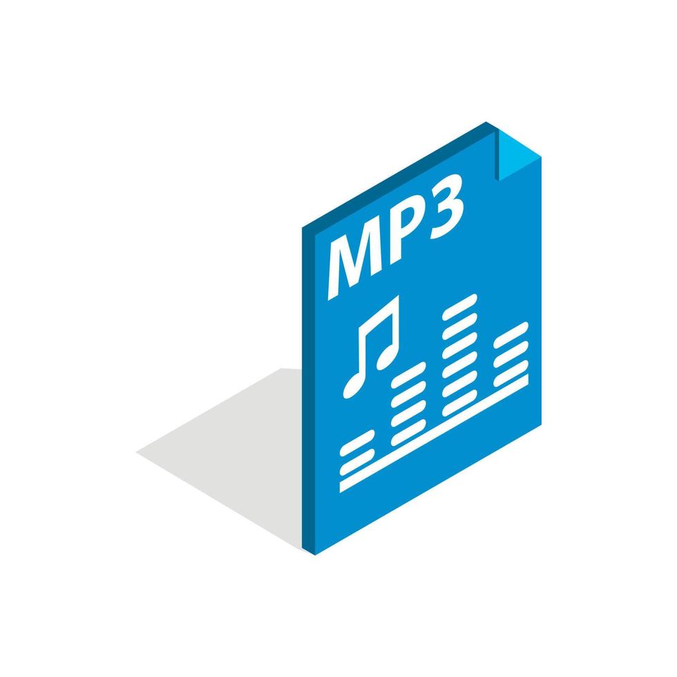 ícone de formato de arquivo mp3, estilo 3d isométrico vetor