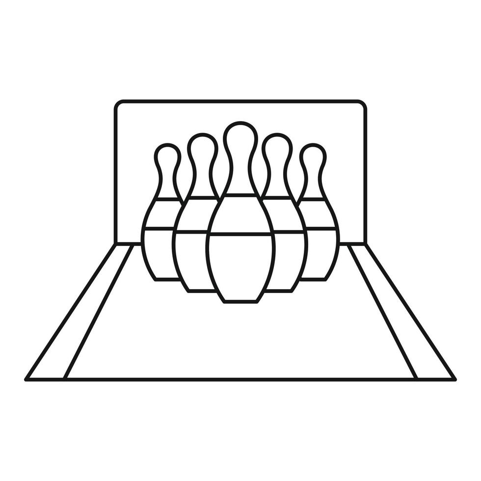 ícone de pinheiros de boliche, estilo de estrutura de tópicos vetor