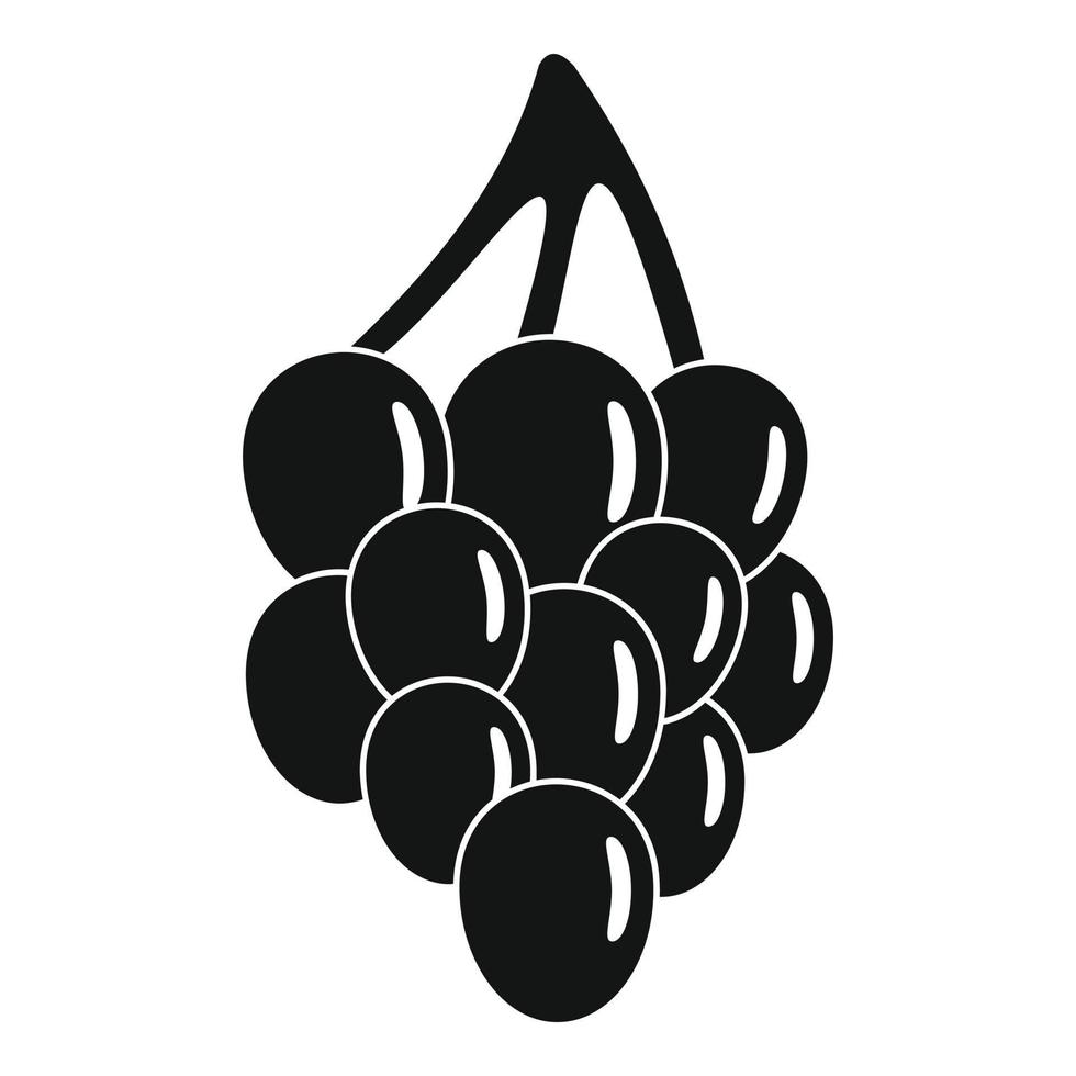 ícone de cacho de uva, estilo simples vetor