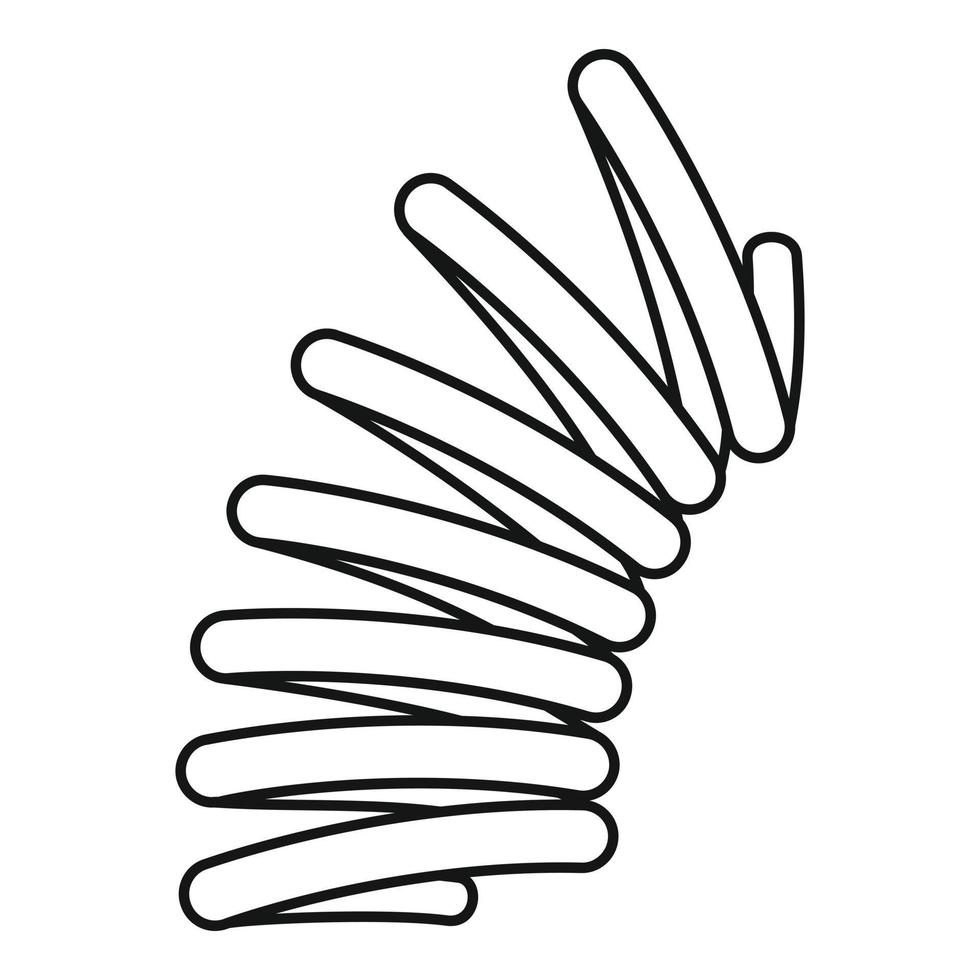 ícone de bobina de mola elástica, estilo de estrutura de tópicos vetor