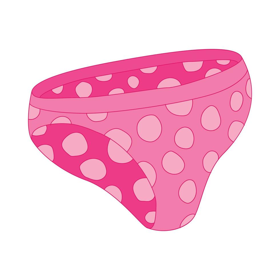 ícone de calça rosa pontilhada feminina, estilo cartoon vetor