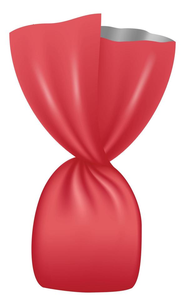 ícone de bombom de chocolate vermelho, estilo realista vetor