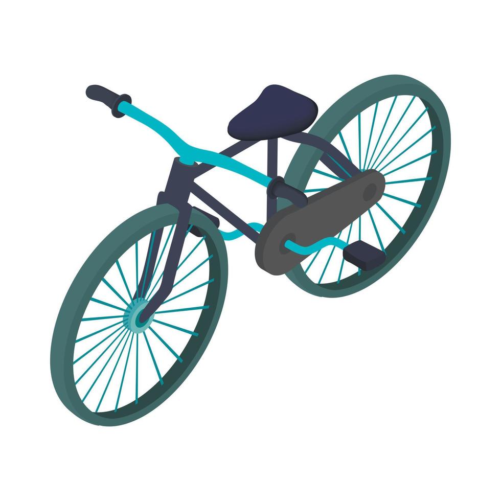 ícone de bicicleta preta, estilo cartoon vetor