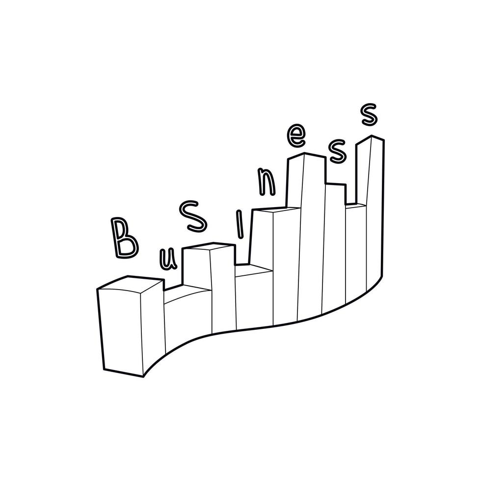 ícone de gráfico de negócios, estilo de estrutura de tópicos vetor