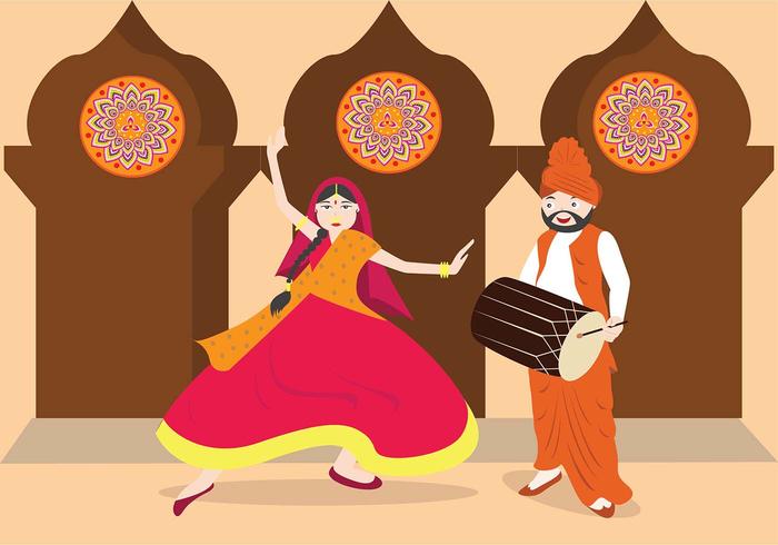 Bhangra tradicional vetor dança