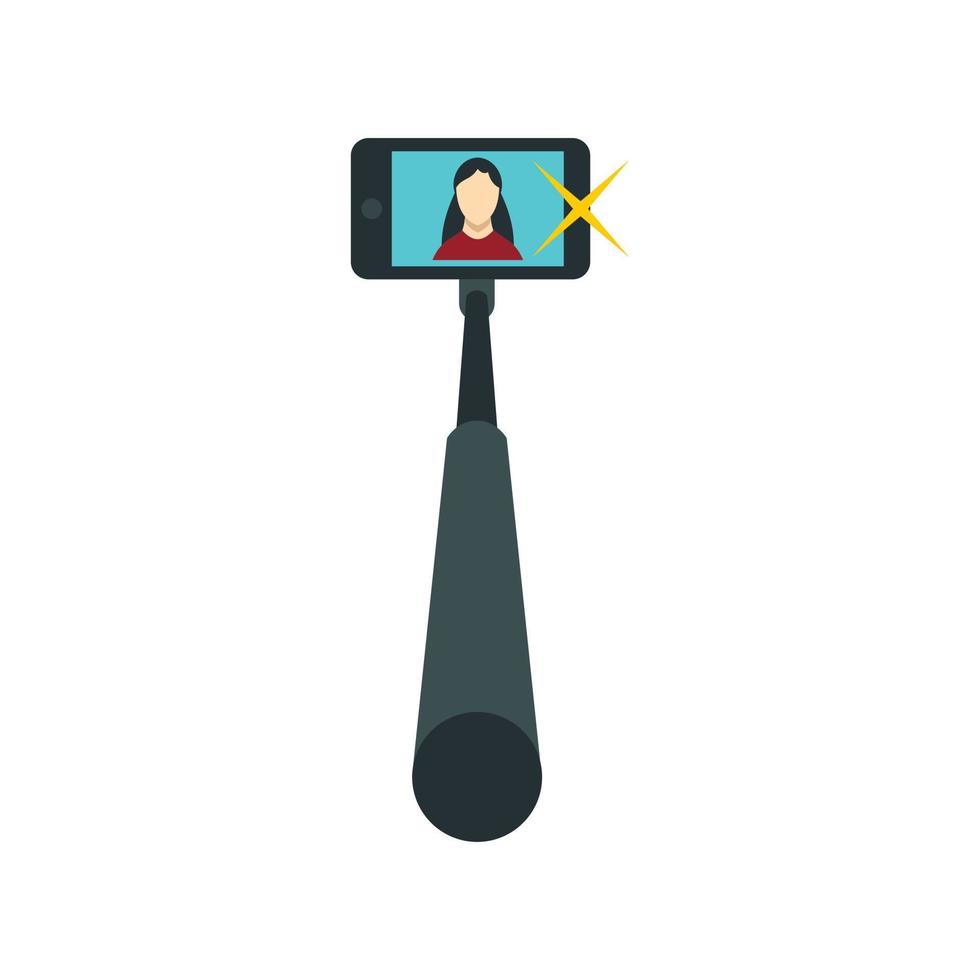 bastão de monopé selfie com ícone de smartphone vetor