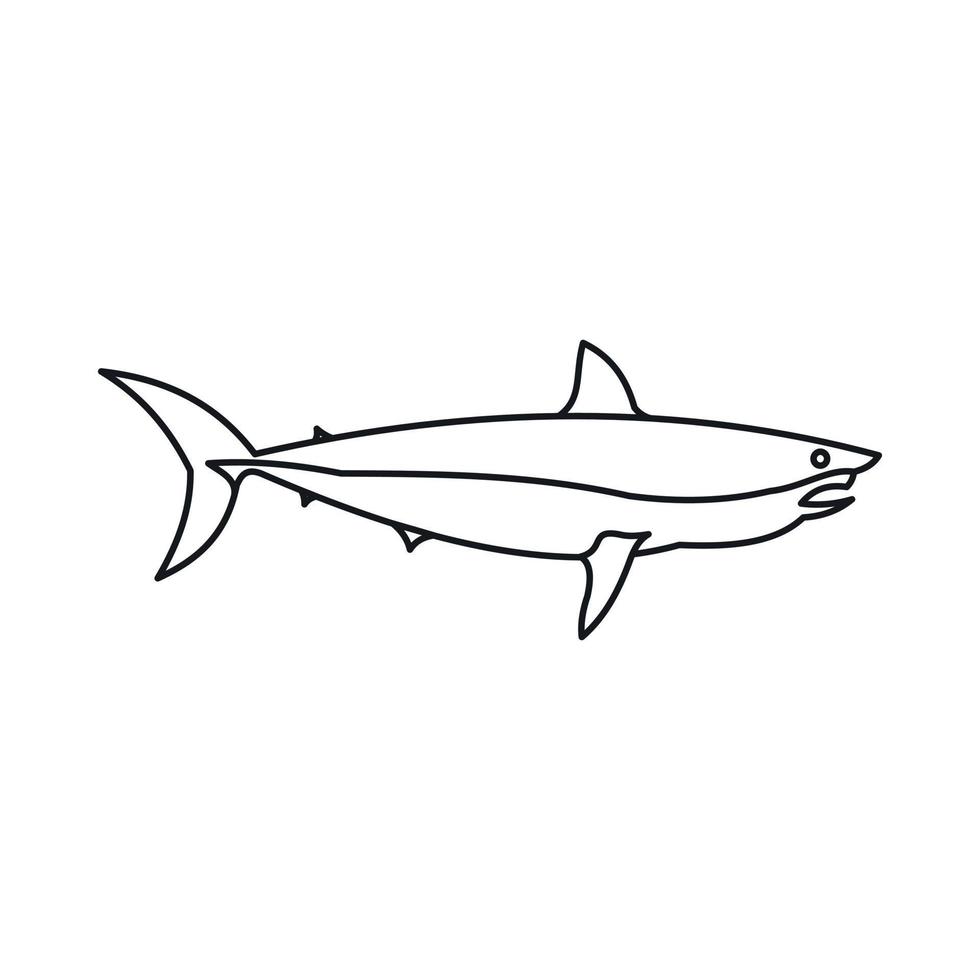 ícone de tubarão, estilo de estrutura de tópicos vetor