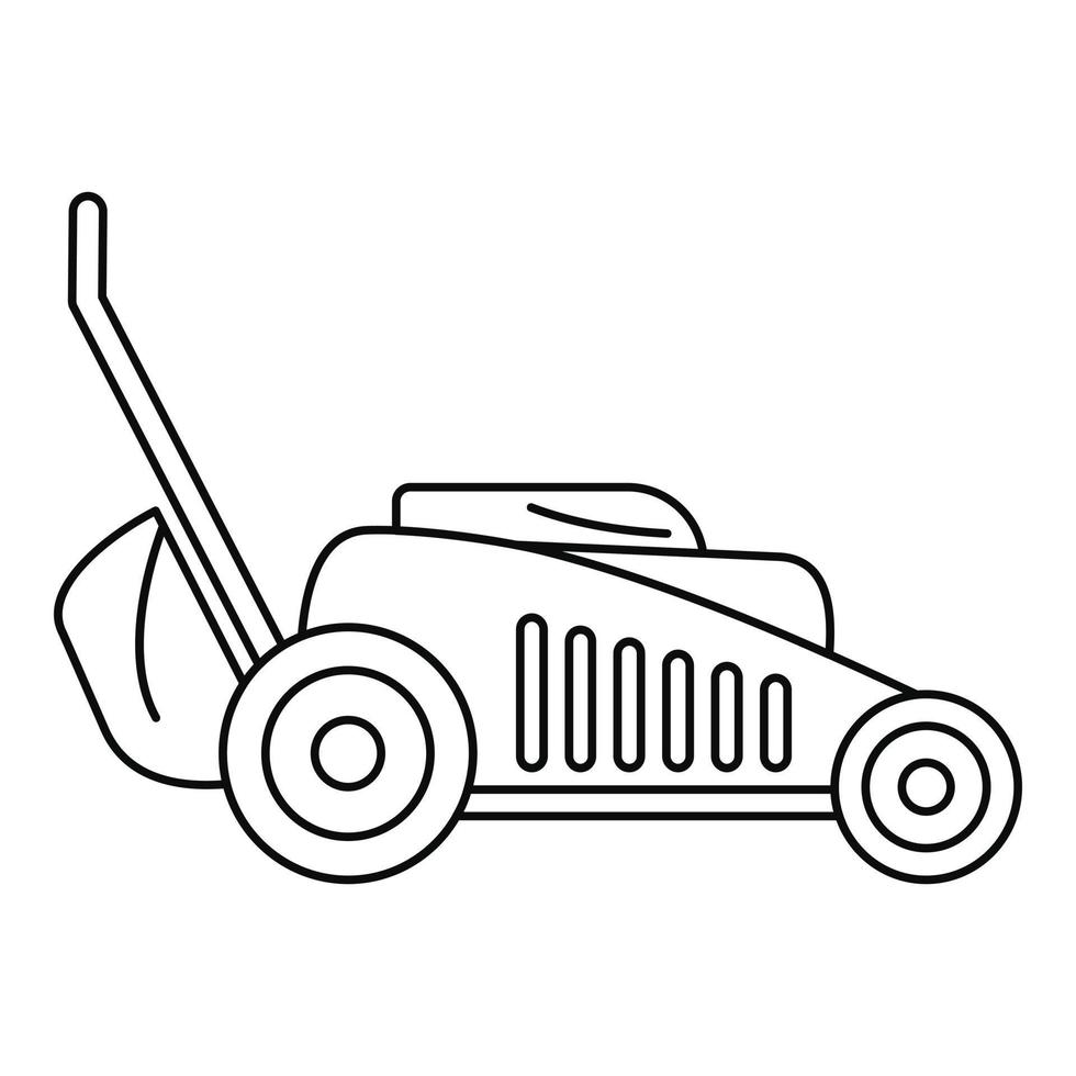 ícone da máquina de corte de grama, estilo de estrutura de tópicos vetor