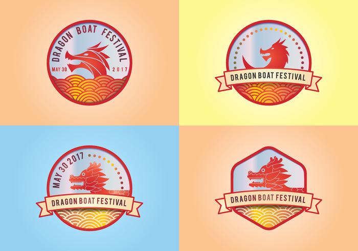 Elementos do logotipo Dragon Boat Festival vetor