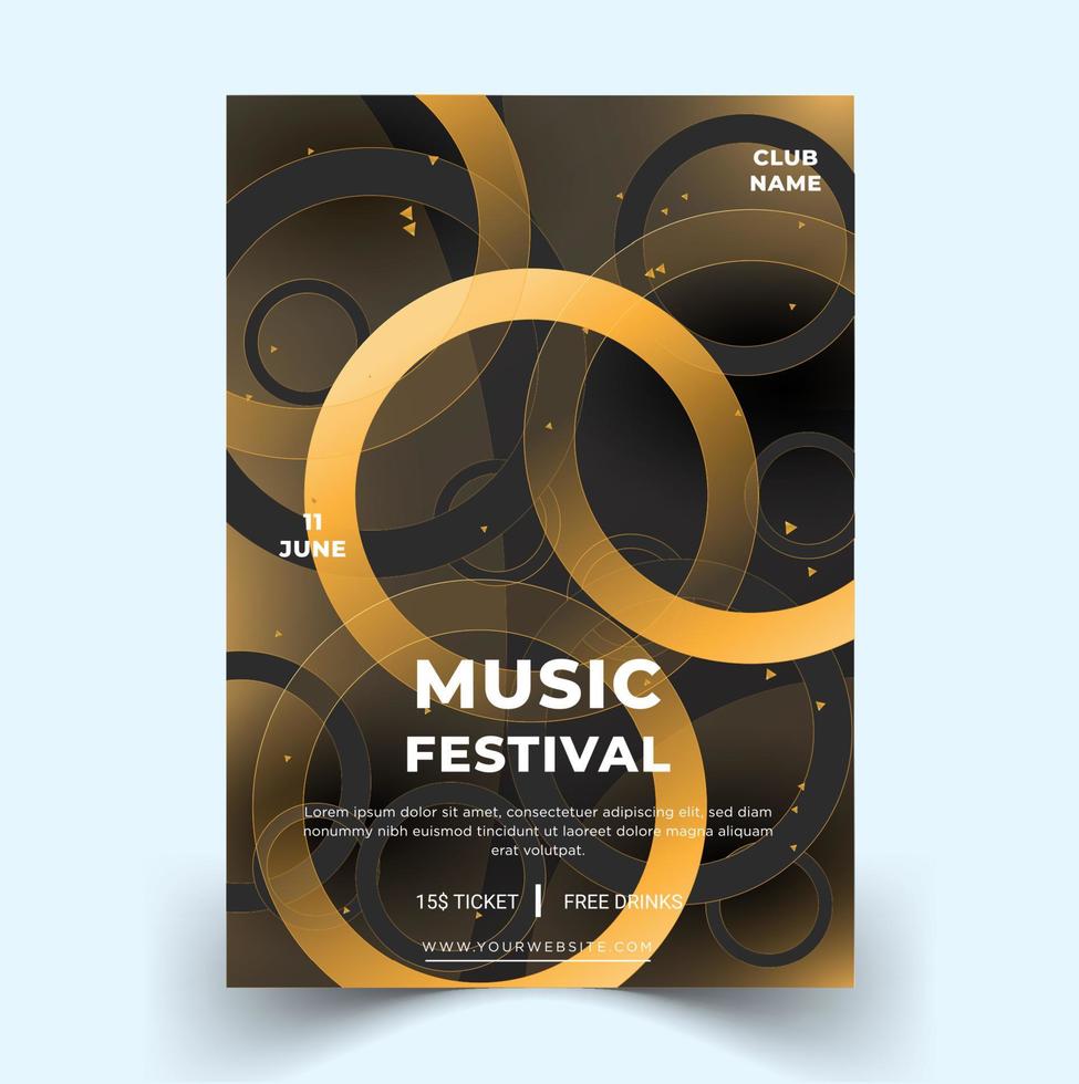 modelo de cartaz de festival de música elegante moderno. modelo de vetor eps