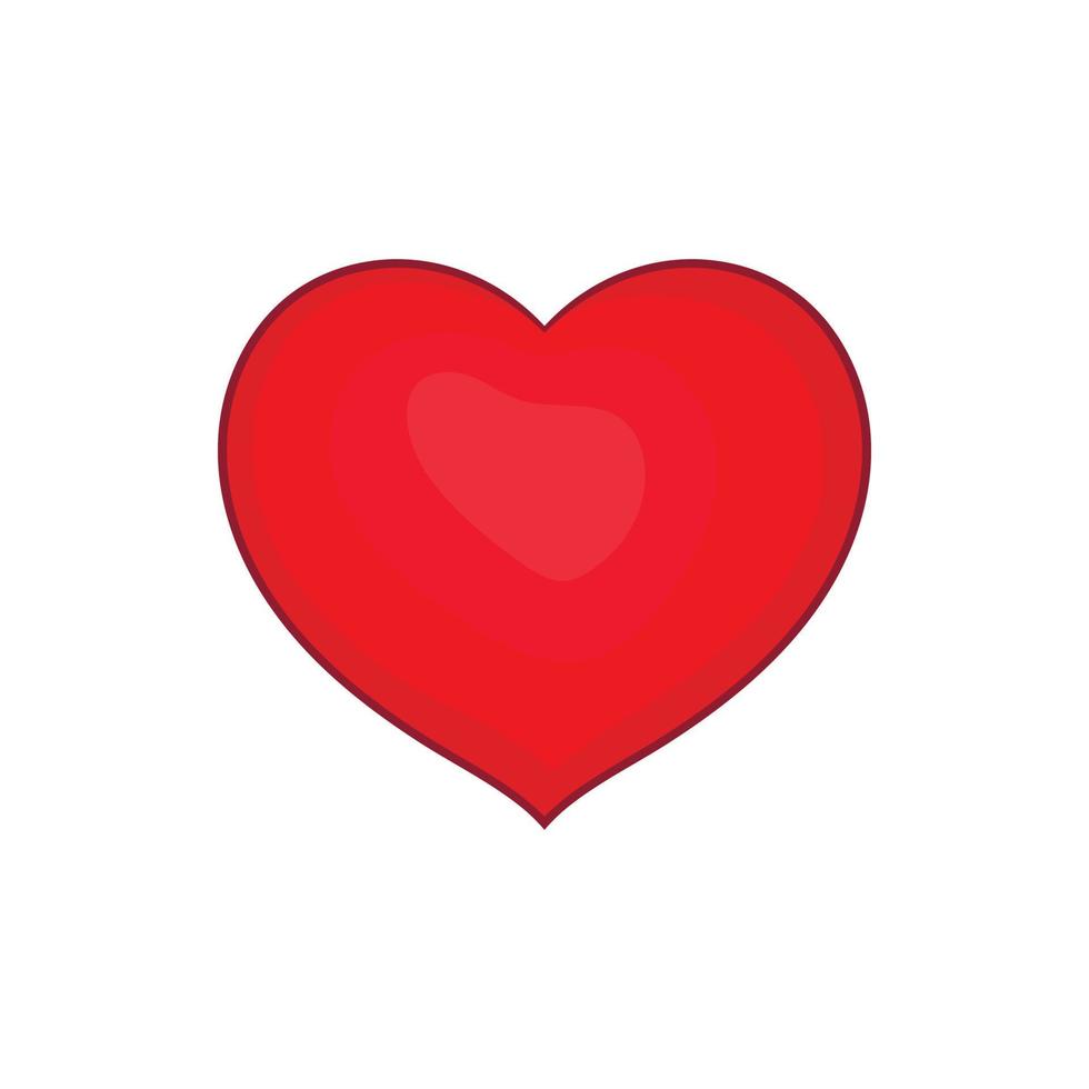 ícone de coração vermelho no estilo cartoon vetor