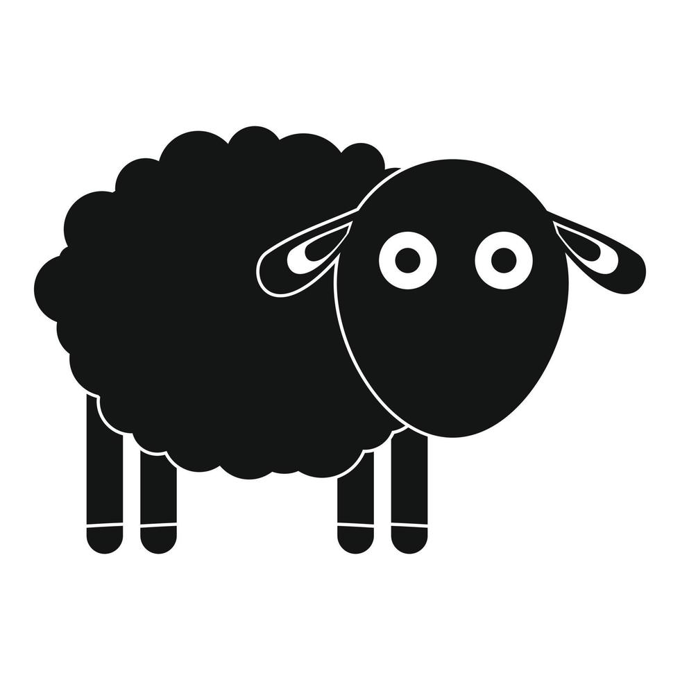 ícone de ovelha engraçada, estilo simples vetor