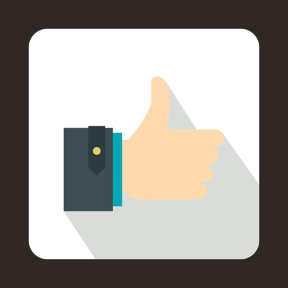 ícone de gesto de polegar para cima, estilo simples vetor