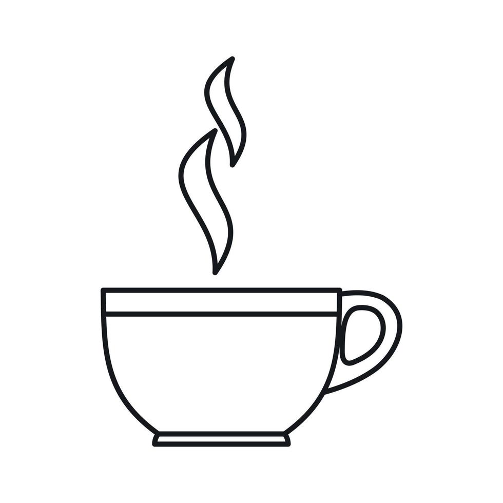 xícara de vidro de ícone de chá, estilo de estrutura de tópicos vetor