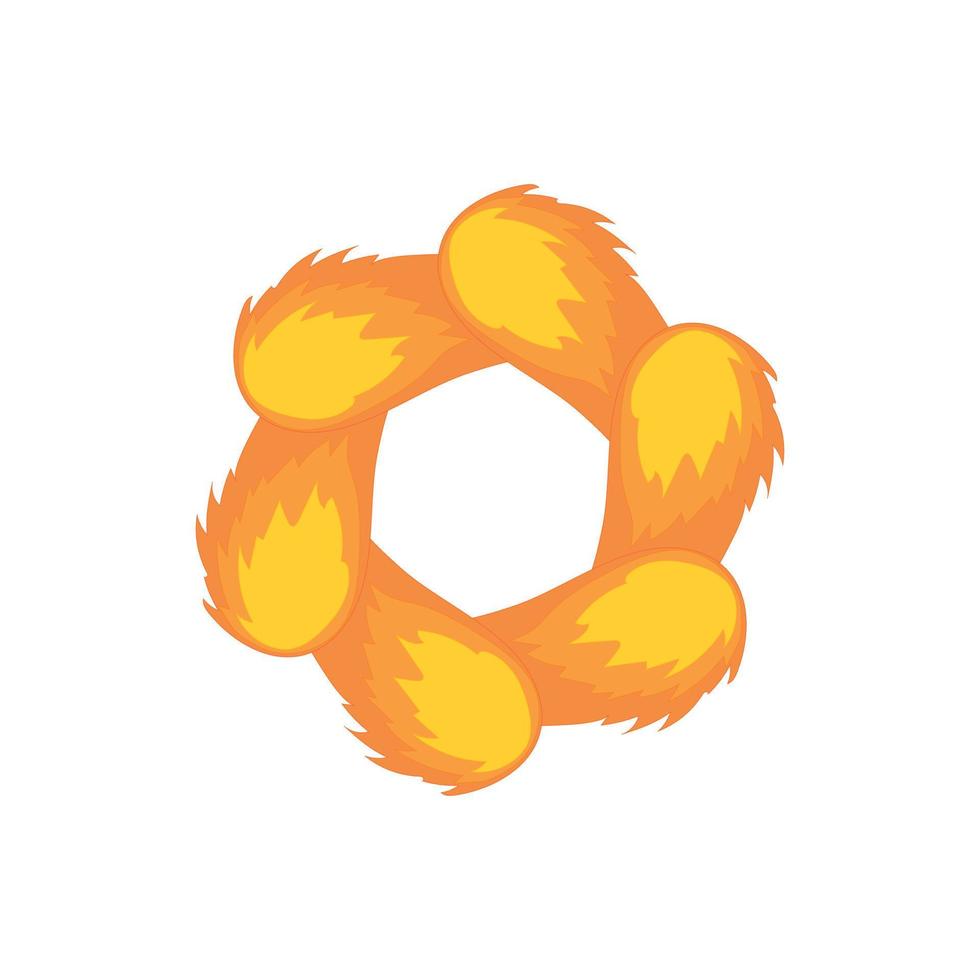 ícone de círculo abstrato laranja, estilo cartoon vetor