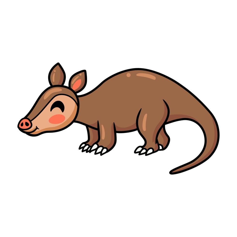 personagem de desenho animado bonitinho aardvark vetor