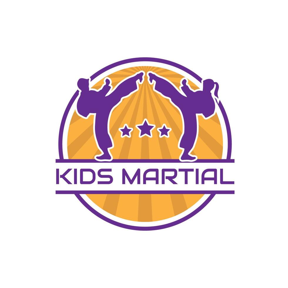modelo de design de logotipo de artes marciais para crianças vetor
