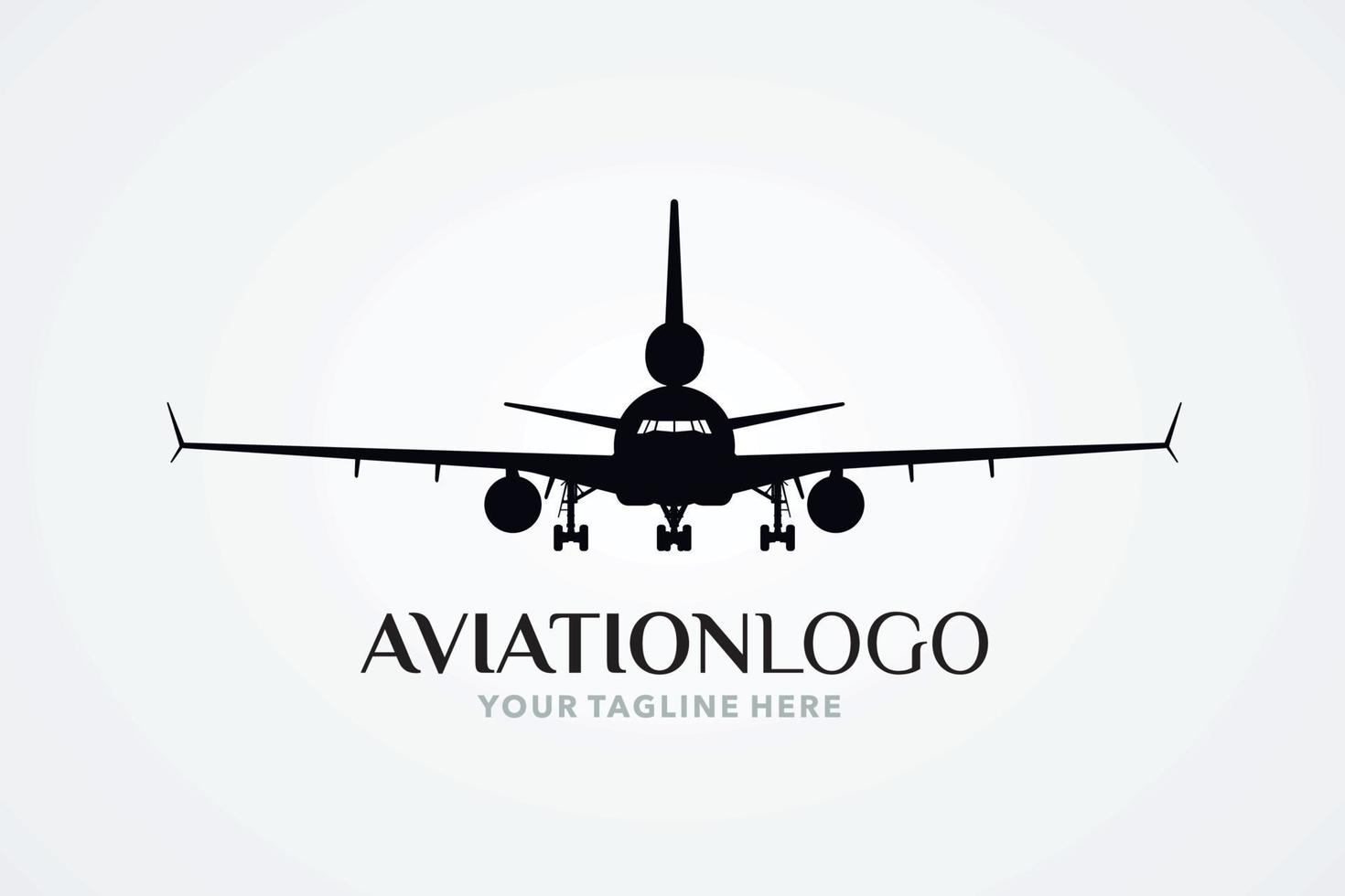 modelo de design de logotipo de avião de aviação vetor