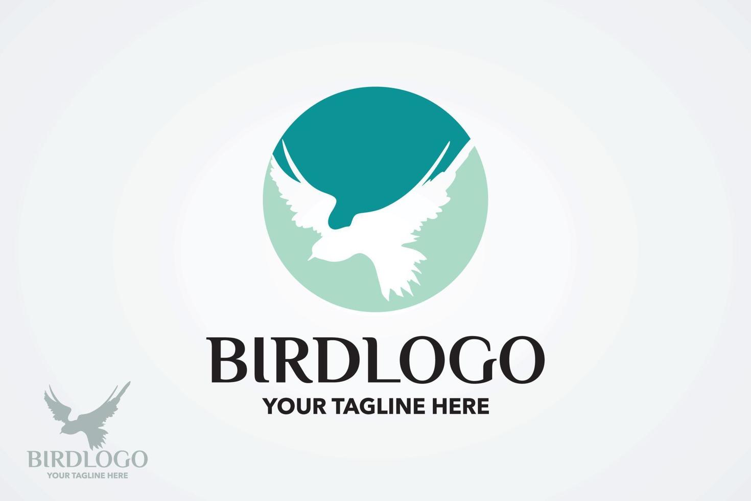modelo de design de logotipo arredondado de pássaro vetor