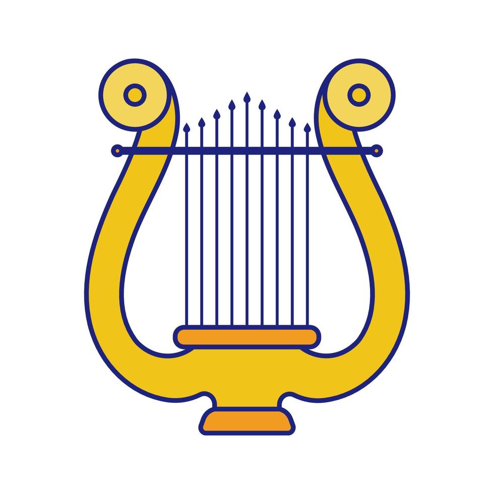 vetor de design plano de ícone de harpa