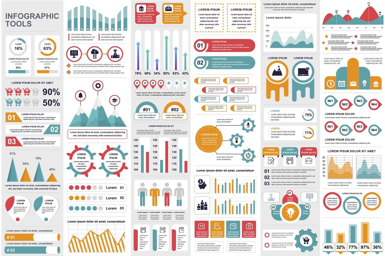 agrupar elementos de infográfico de negócios vetor