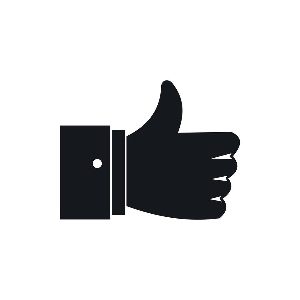 ícone de gesto de polegar para cima, estilo simples vetor