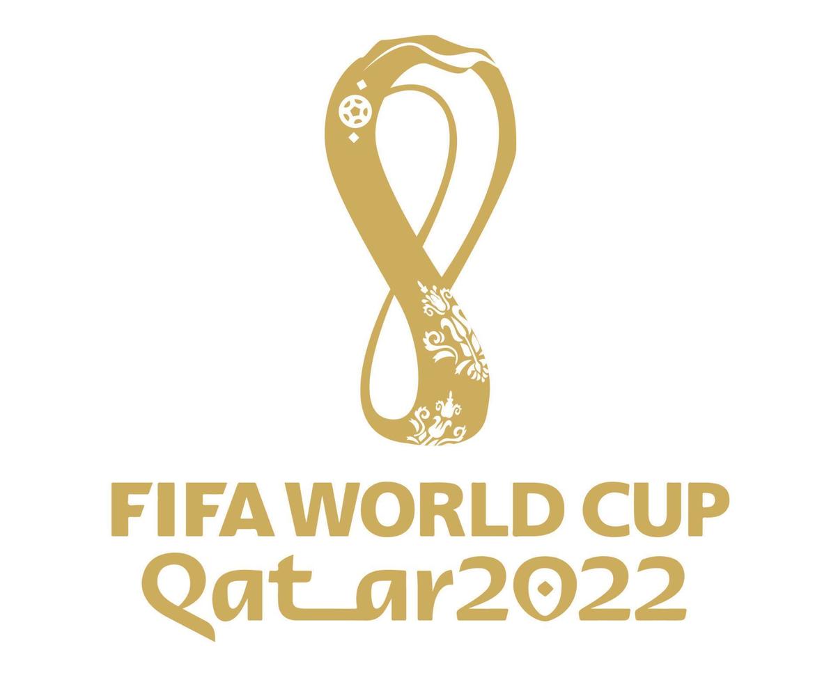 copa do mundo da fifa qatar 2022 ouro logotipo oficial campeão mundial símbolo design ilustração vetorial abstrata vetor