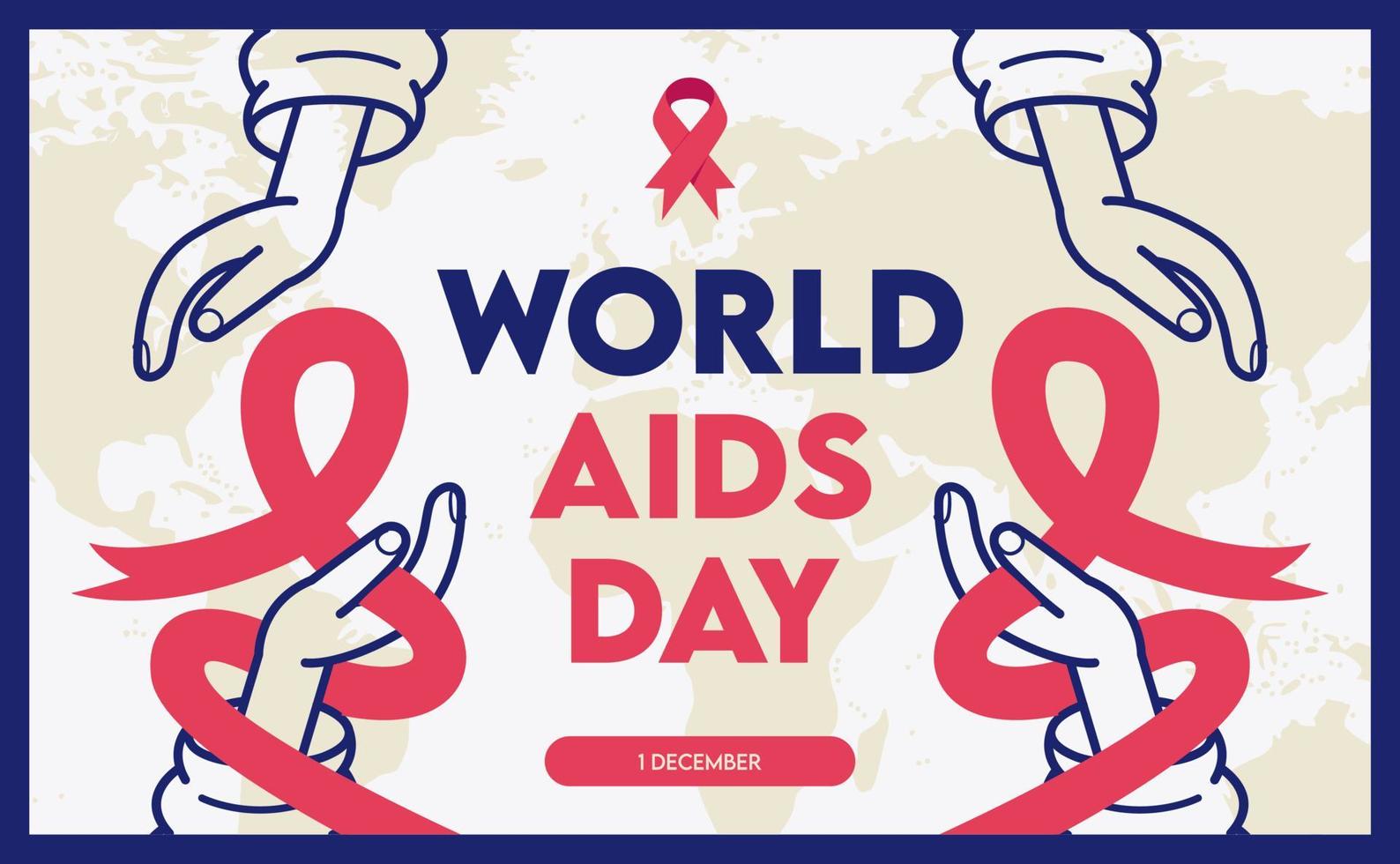 ilustração vetorial do banner do dia mundial da aids vetor