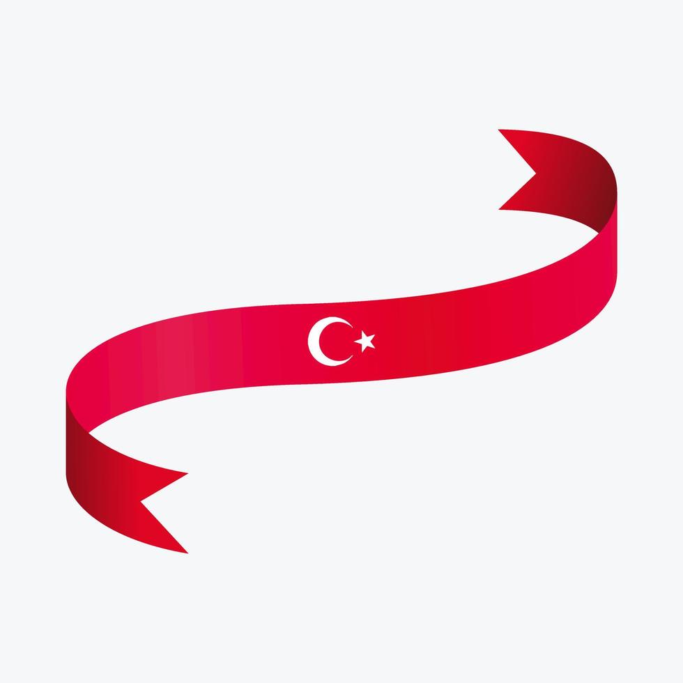 ilustração vetorial da fita da bandeira da turquia vetor