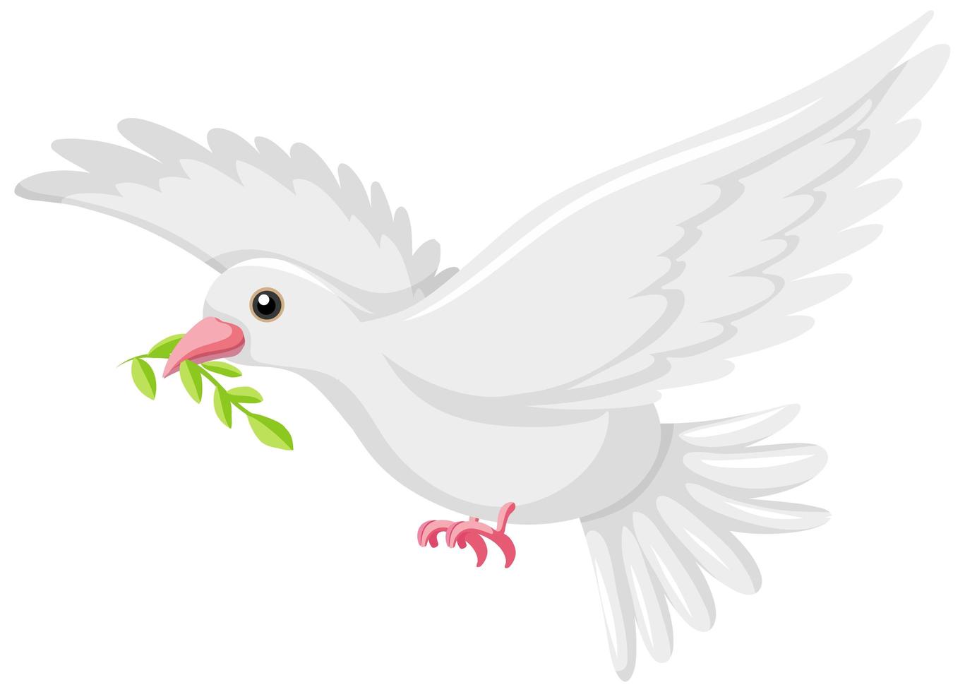 ícone de pomba branca em fundo branco vetor