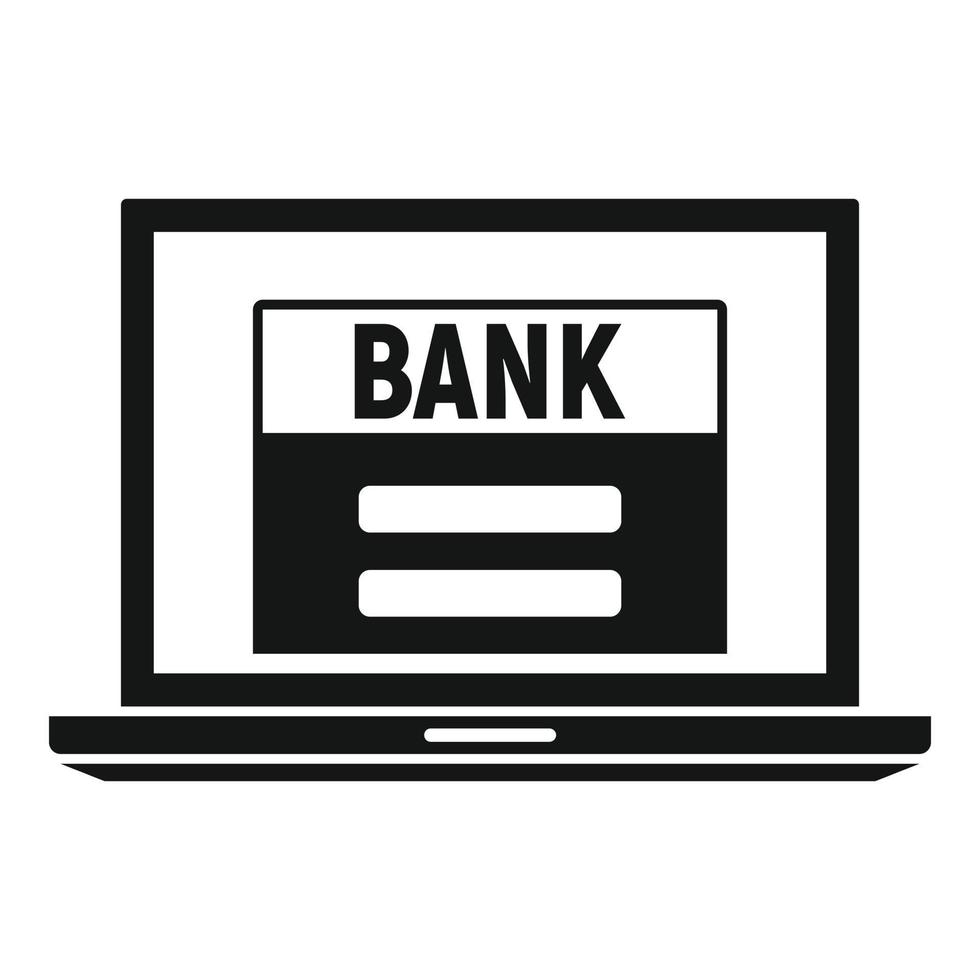 ícone de banco online, estilo simples vetor