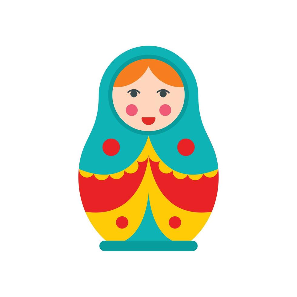 ícone de boneca de aninhamento soviético, estilo simples vetor