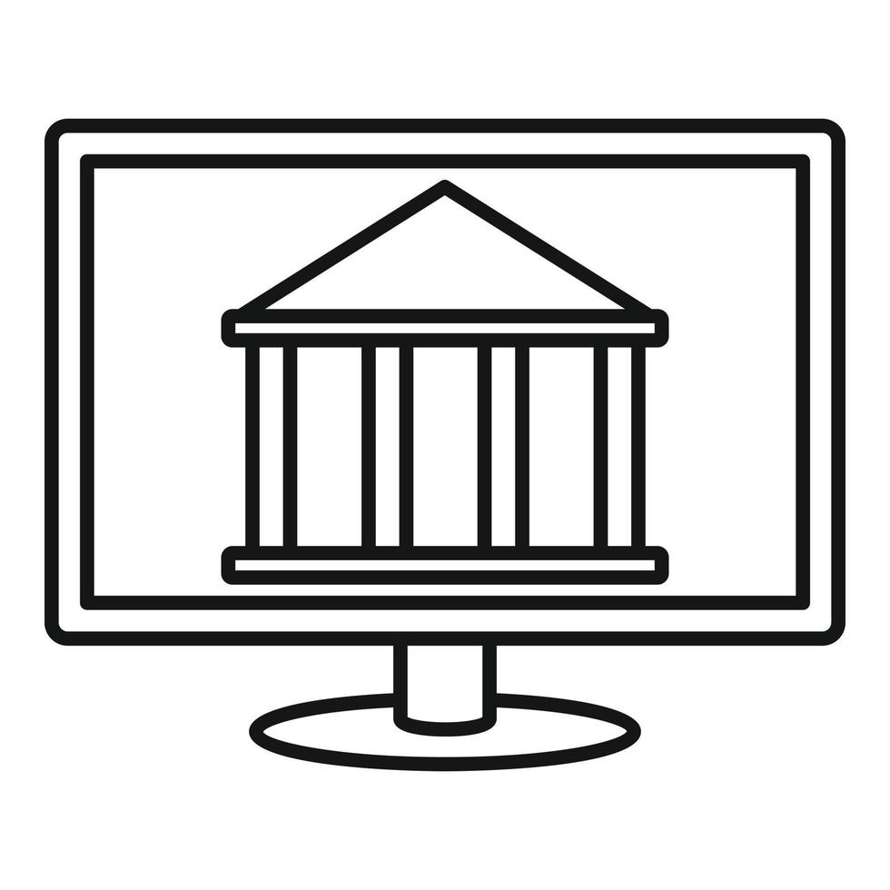 ícone de construção de banco de internet, estilo de estrutura de tópicos vetor